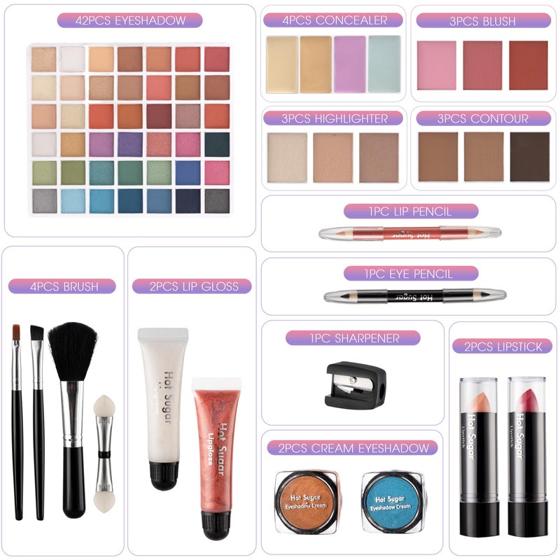 Hot Sugar Make Up Kit for Girls 10-12, Girls Makeup Sets Ages 8-12, Beauty Box for Birthday Parties Makeovers & Christmas (Sticker) - Image 3
